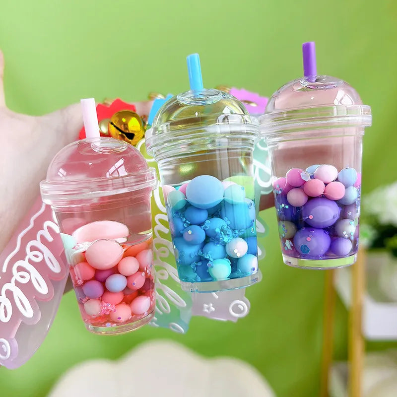 Bubble Drink Keychain (Blue)