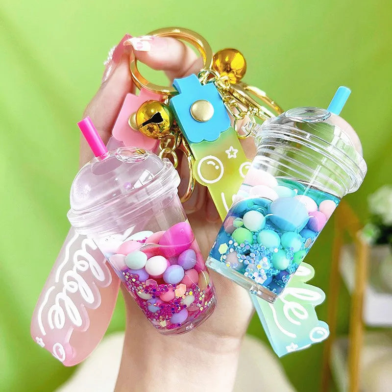 Bubble Drink Keychain (Blue)