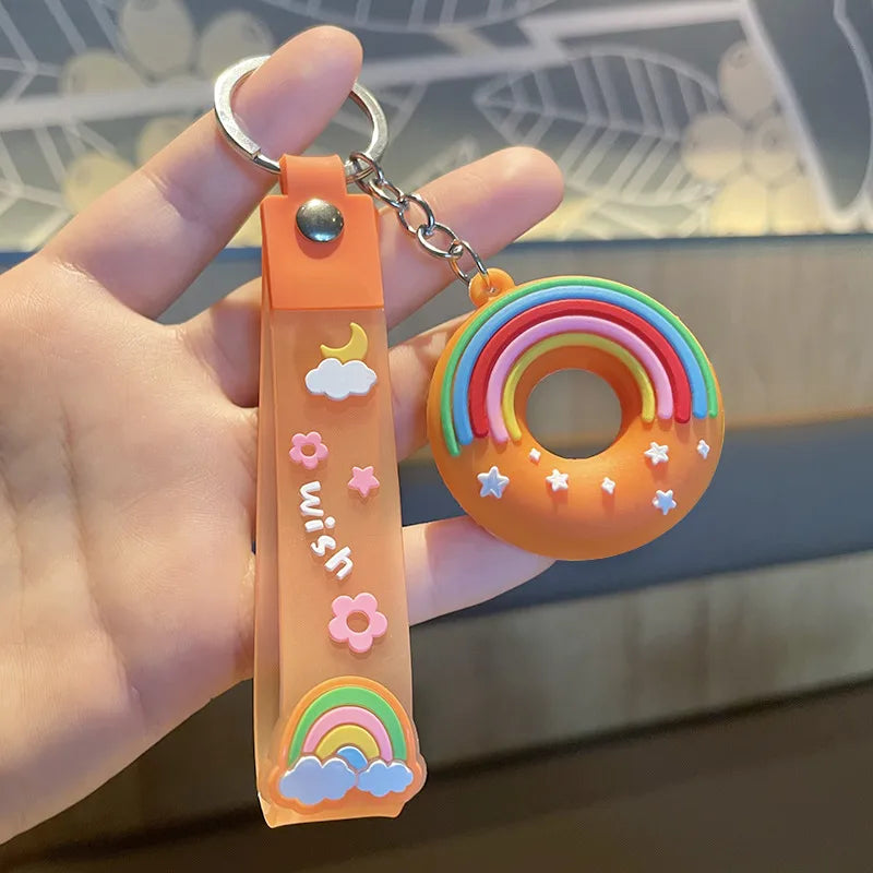 Donut Bag Orange Keychain