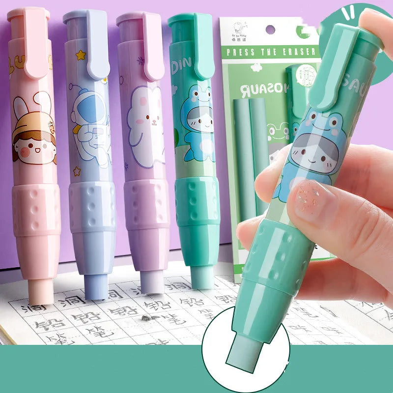 Kawaii Push Eraser Pen (Purple)