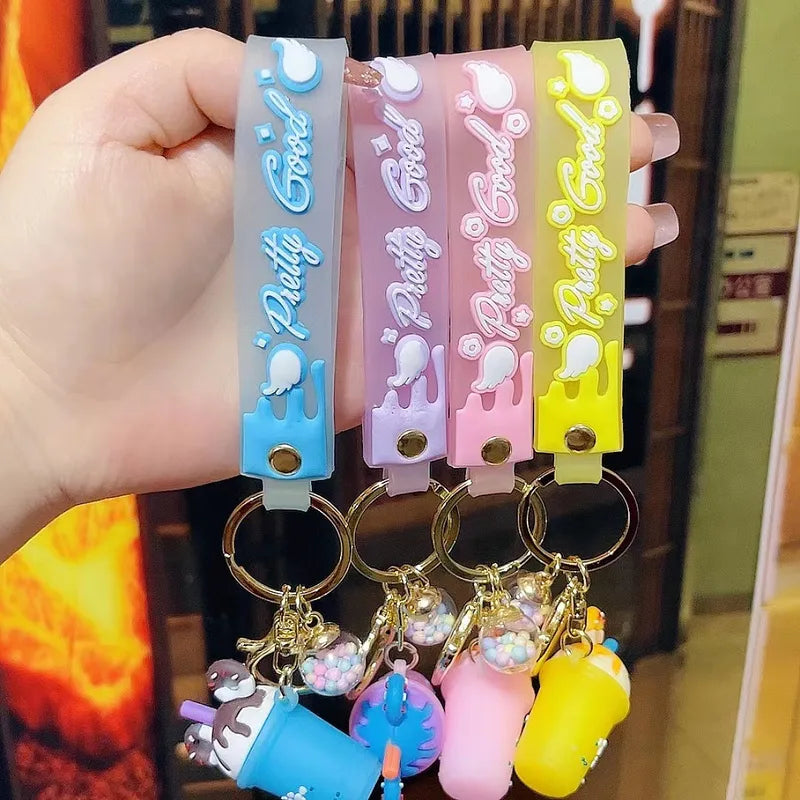Ice Cream Blue Keychain
