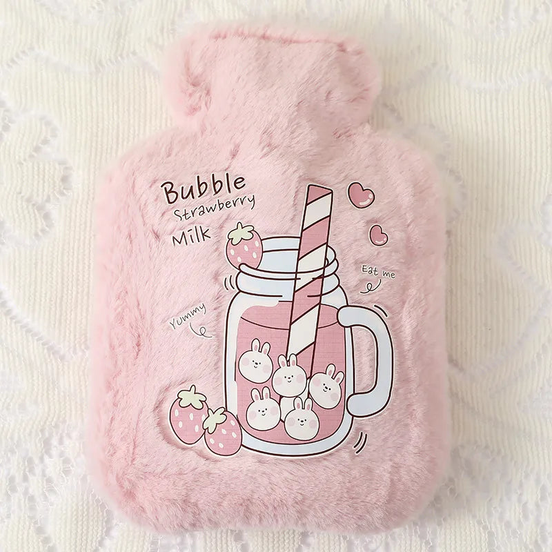 Kawaii Strawberry Milk Plush Small Hot Water Bag
