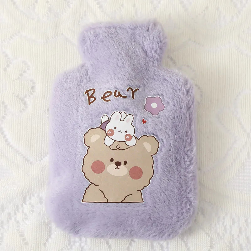 Kawaii Purple Bear Plush Small Hot Water Bag