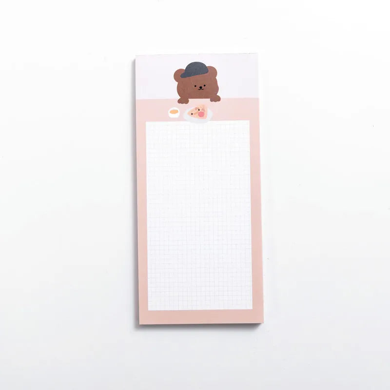 Dining Table Bear Sticky Notes Memo Pad