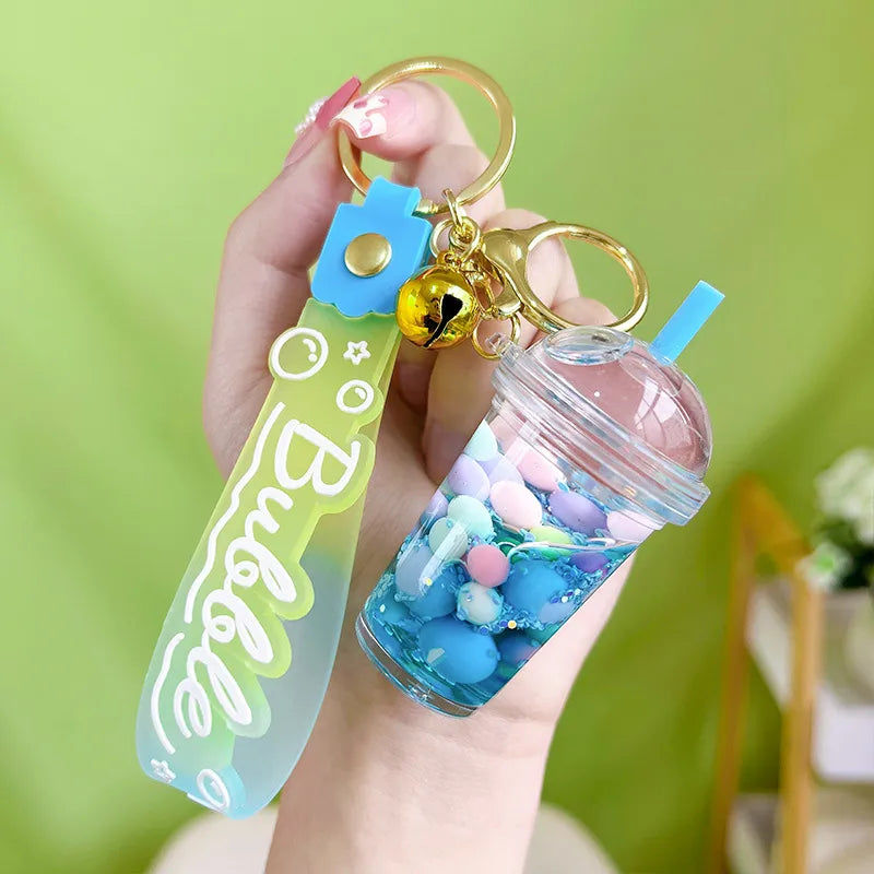 Bubble Drink Keychain (Blue)