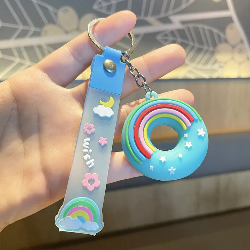 Donut Bag Blue Keychain