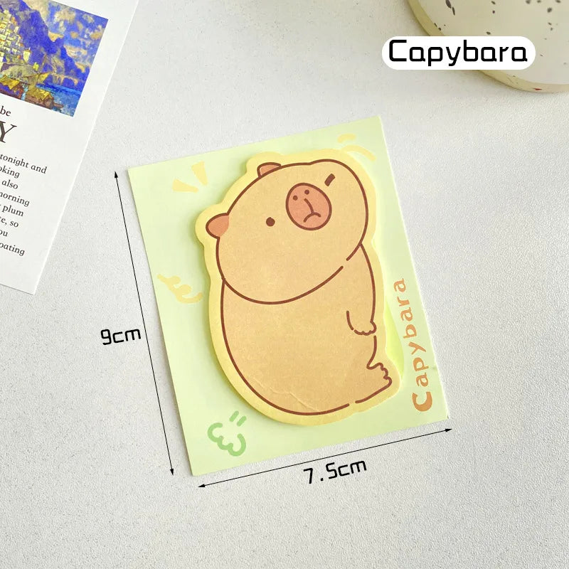 Kawaii Cartoon Capybara Sticky Notes