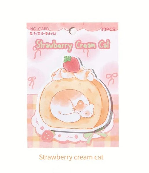 Strawberry Cream Cat Sticky Notes