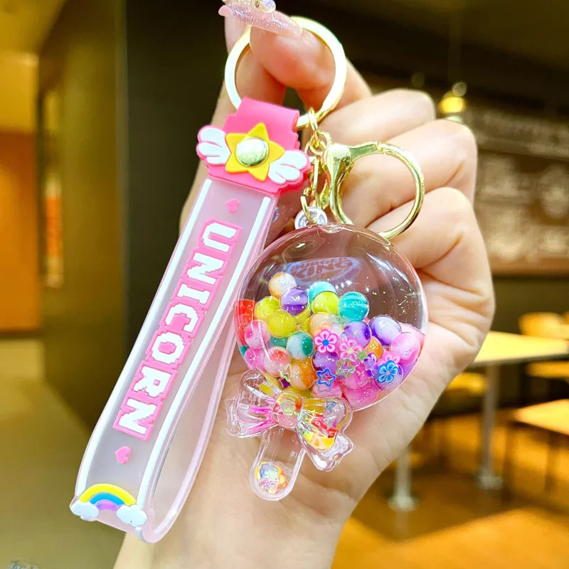 Rainbow Glow-in-the-Dark Candy Bean Keychain