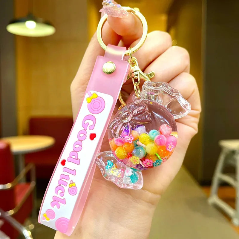 Bubble Bead Candy Glow-in-the Dark Keychain (Pink)