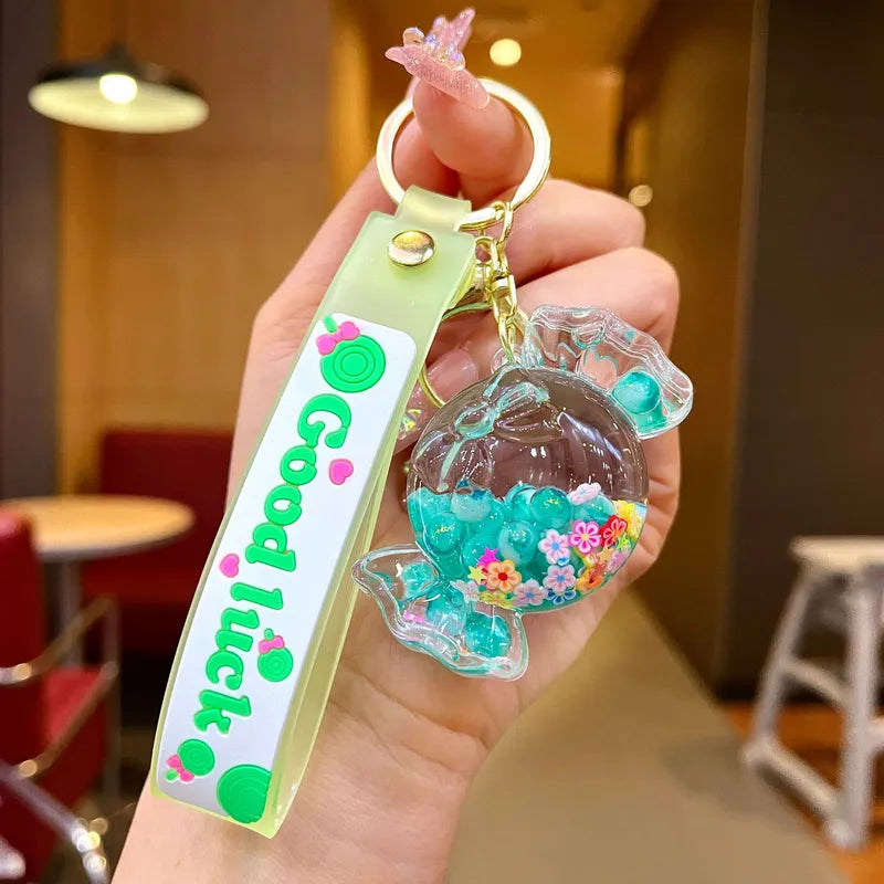 Bubble Bead Candy Glow-in-the Dark Keychain (Yellow)