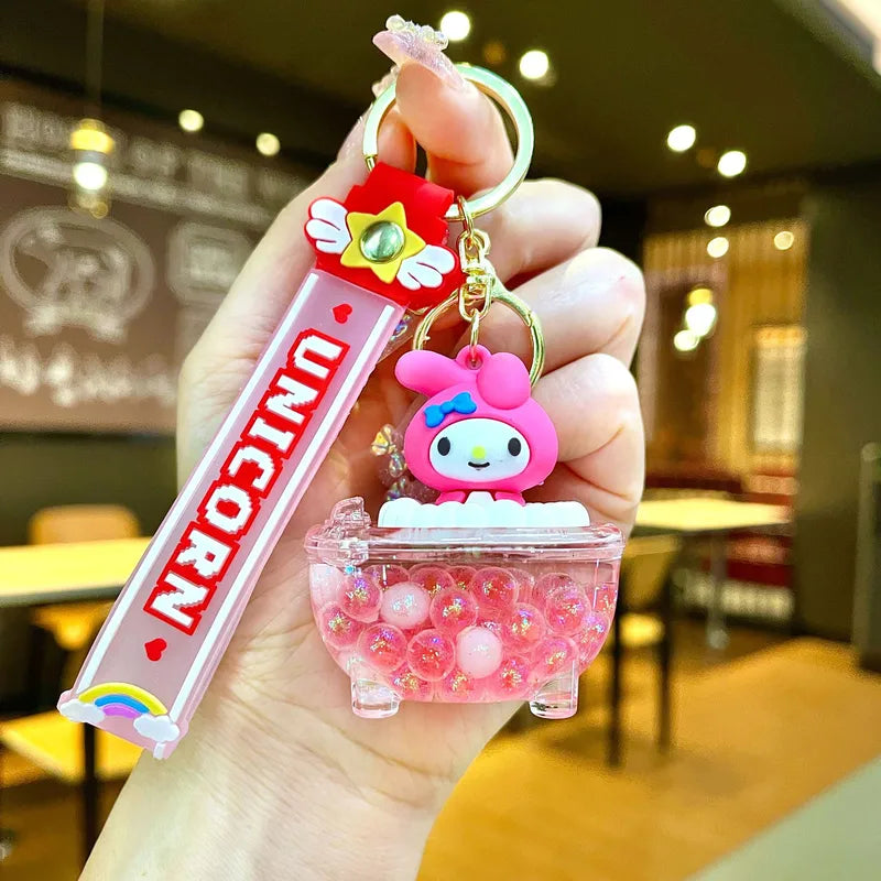 Bubble Bead Bathtub Glow-in-the-Dark Keychain (Red)