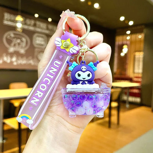 Bubble Bead Bathtub Glow-in-the-Dark keychain (Pink)