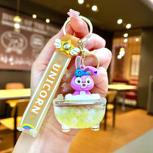 Bubble Bead Bathtub Glow-in-the-Dark Keychain (Blue)